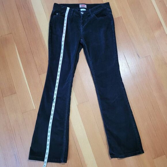 Vintage Y2K black‎ corduroy flared jeans bootcut bedazzled back pockets low rise - Picture 11 of 14